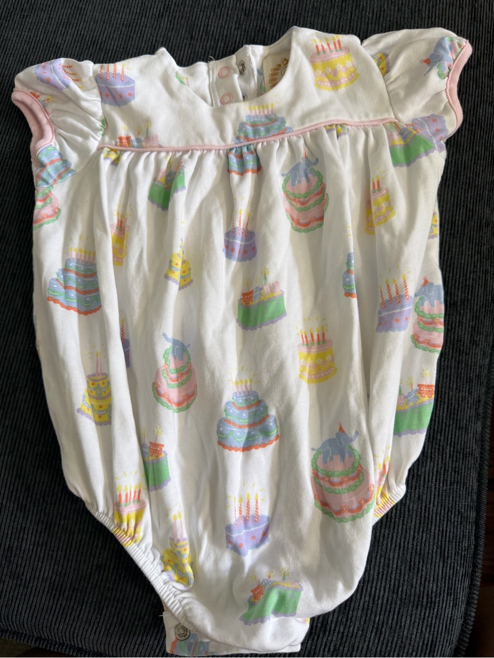 The Beaufort Bonnet Company White Romper with Pastel Multicolor Print